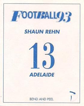 1993 Select AFL Stickers #13 Shaun Rehn Back